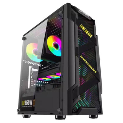 CASE RGB EAGLE WARRIOR CG08Q3RA003C VENTILADORES 3 DE 120MM VIDRIO LATERAL - High Tech CR